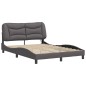 vidaXL Estructura cama con luces LED cuero sintético gris 140x200 cm vidaXL Estructura cama con luces LED cuero sintético gris 140x200 cm