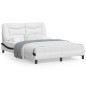 vidaXL Estructura cama con LED cuero sintético blanco negro 140x200 cm vidaXL Estructura cama con LED cuero sintético blanco negro 140x200 cm