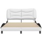 vidaXL Estructura cama con LED cuero sintético blanco negro 140x200 cm vidaXL Estructura cama con LED cuero sintético blanco negro 140x200 cm