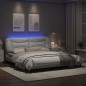 vidaXL Estructura de cama con luz LED cuero sintético blanco 180x200cm vidaXL Estructura de cama con luz LED cuero sintético blanco 180x200cm