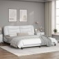 vidaXL Estructura de cama con luz LED cuero sintético blanco 180x200cm vidaXL Estructura de cama con luz LED cuero sintético blanco 180x200cm