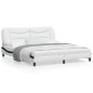 vidaXL Estructura de cama con luz LED cuero PE blanco negro 180x200 cm vidaXL Estructura de cama con luz LED cuero PE blanco negro 180x200 cm