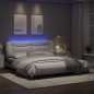 vidaXL Estructura de cama con luz LED cuero PE blanco negro 180x200 cm vidaXL Estructura de cama con luz LED cuero PE blanco negro 180x200 cm