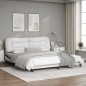 vidaXL Estructura de cama con luz LED cuero PE blanco negro 180x200 cm vidaXL Estructura de cama con luz LED cuero PE blanco negro 180x200 cm