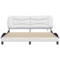 vidaXL Estructura de cama con luz LED cuero PE blanco negro 180x200 cm vidaXL Estructura de cama con luz LED cuero PE blanco negro 180x200 cm