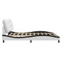 vidaXL Estructura de cama con luz LED cuero PE blanco negro 180x200 cm vidaXL Estructura de cama con luz LED cuero PE blanco negro 180x200 cm