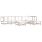 vidaXL Juego de muebles jardín 7 piezas y cojines madera maciza blanco vidaXL Juego de muebles jardín 7 piezas y cojines madera maciza blanco