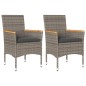 vidaXL Sillones de jardín con cojines 2 uds ratán sintético gris vidaXL Sillones de jardín con cojines 2 uds ratán sintético gris