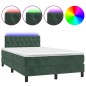 vidaXL Cama box spring colchón y LED terciopelo verde oscuro 120x190cm vidaXL Cama box spring colchón y LED terciopelo verde oscuro 120x190cm