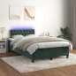 vidaXL Cama box spring colchón y LED terciopelo verde oscuro 120x190cm vidaXL Cama box spring colchón y LED terciopelo verde oscuro 120x190cm