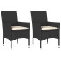 vidaXL Sillones de jardín con cojines 2 uds ratán sintético negro vidaXL Sillones de jardín con cojines 2 uds ratán sintético negro