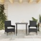 vidaXL Sillones de jardín con cojines 2 uds ratán sintético negro vidaXL Sillones de jardín con cojines 2 uds ratán sintético negro