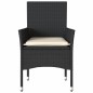 vidaXL Sillones de jardín con cojines 2 uds ratán sintético negro vidaXL Sillones de jardín con cojines 2 uds ratán sintético negro
