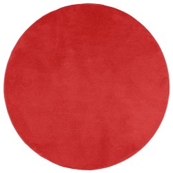 vidaXL Alfombra de pelo corto OVIEDO roja Ø 160 cm