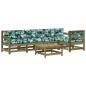 vidaXL Juego de muebles jardín 6 pzas y cojines madera pino impregnada vidaXL Juego de muebles jardín 6 pzas y cojines madera pino impregnada