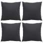 vidaXL Cojines decorativos 4 uds tela negro 40x40 cm