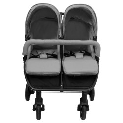 vidaXL Carrito para gemelos de acero gris claro y negro