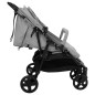 vidaXL Carrito para gemelos de acero gris claro y negro