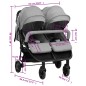 vidaXL Carrito para gemelos de acero gris claro y negro