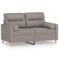 vidaXL Sofá de 2 plazas con cojines tela gris taupe 120 cm vidaXL Sofá de 2 plazas con cojines tela gris taupe 120 cm