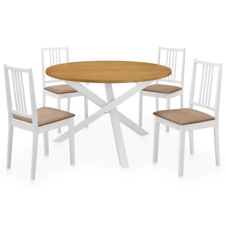 vidaXL Juego de muebles de comedor 5 piezas MDF blanco