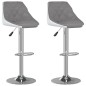 vidaXL Taburetes de cocina 2 unidades cuero sintético gris y blanco vidaXL Taburetes de cocina 2 unidades cuero sintético gris y blanco