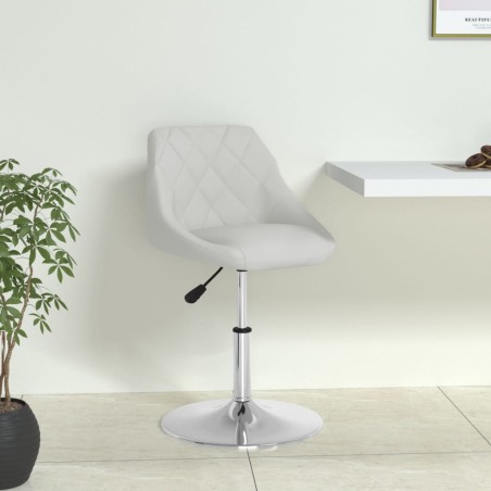 vidaXL Silla de comedor de cuero sintético blanco