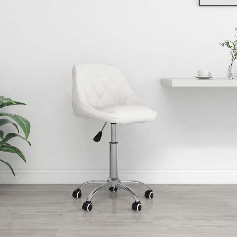 vidaXL Silla de oficina giratoria de cuero sintético blanco vidaXL Silla de oficina giratoria de cuero sintético blanco