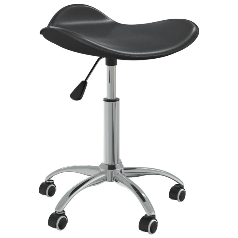vidaXL Taburete de salón de belleza de cuero sintético negro