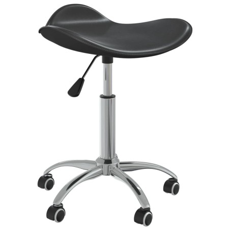 vidaXL Taburete de salón de belleza de cuero sintético negro