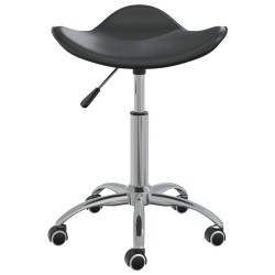 vidaXL Taburete de salón de belleza de cuero sintético negro