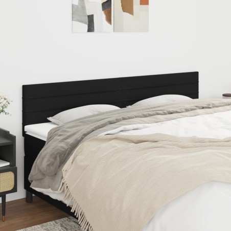 vidaXL Cabeceros 2 unidades de tela negro 80x5x78/88 cm