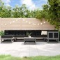 vidaXL Juego de muebles de jardín 8 pzas y cojines madera maciza gris vidaXL Juego de muebles de jardín 8 pzas y cojines madera maciza gris