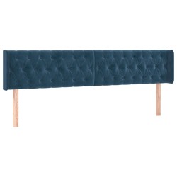 vidaXL Cabeceros 2 unidades de terciopelo azul oscuro 100x7x78/88 cm