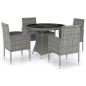 vidaXL Set comedor jardín 5 pzas ratán sintético gris antracita y gris vidaXL Set comedor jardín 5 pzas ratán sintético gris antracita y gris