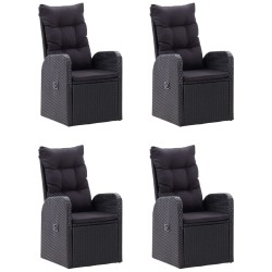 vidaXL Juego de comedor para jardín 5 piezas negro