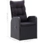 vidaXL Juego de comedor para jardín 3 piezas negro vidaXL Juego de comedor para jardín 3 piezas negro