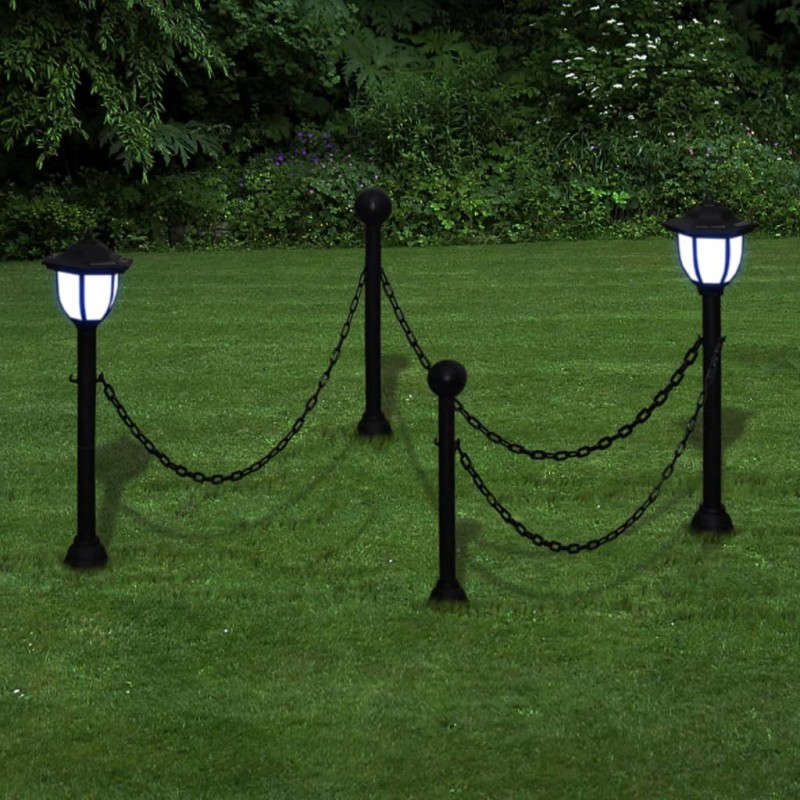 vidaXL Lámparas solares de jardín con valla de cadena vidaXL Lámparas solares de jardín con valla de cadena