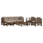 vidaXL Juego muebles jardín 7 pzas y cojines madera maciza marrón miel vidaXL Juego muebles jardín 7 pzas y cojines madera maciza marrón miel