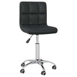 vidaXL Silla de comedor giratoria cuero sintético negro