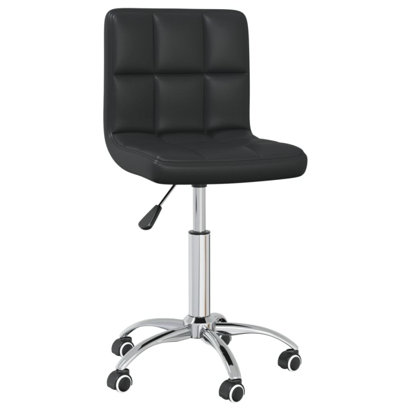 vidaXL Silla de comedor giratoria cuero sintético negro