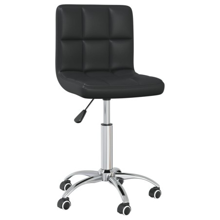 vidaXL Silla de comedor giratoria cuero sintético negro