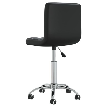 vidaXL Silla de comedor giratoria cuero sintético negro