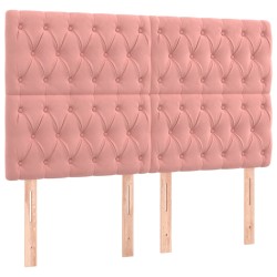 vidaXL Cabeceros 4 unidades de terciopelo rosa 80x7x78/88 cm