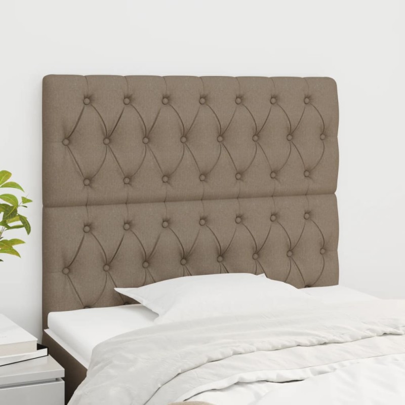 vidaXL Cabeceros 2 unidades de tela gris taupe 100x7x78/88 cm vidaXL Cabeceros 2 unidades de tela gris taupe 100x7x78/88 cm