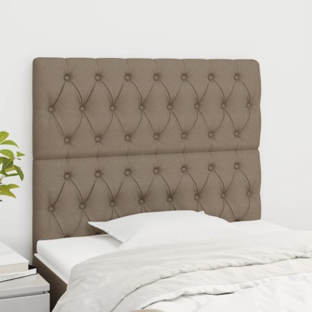 vidaXL Cabeceros 2 unidades de tela gris taupe 100x7x78/88 cm