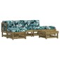 vidaXL Juego de muebles jardín 6 pzas y cojines madera pino impregnada vidaXL Juego de muebles jardín 6 pzas y cojines madera pino impregnada