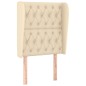 vidaXL Cabecero con orejas de tela color crema 83x23x118/128 cm