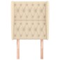 vidaXL Cabecero con orejas de tela color crema 83x23x118/128 cm