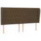 vidaXL Cabecero con orejas de tela marrón oscuro 203x23x118/128 cm vidaXL Cabecero con orejas de tela marrón oscuro 203x23x118/128 cm